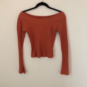 Ribbed Off the Shoulder Top